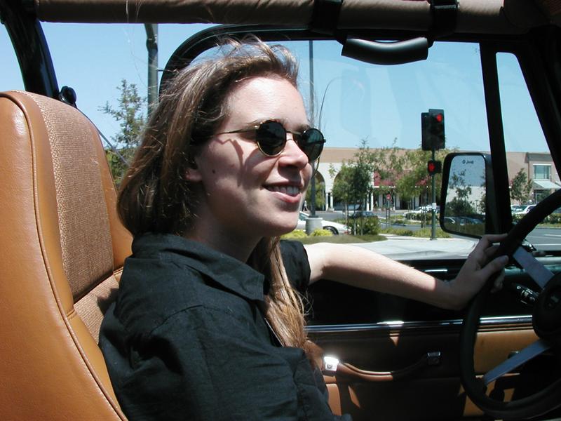 Holly driving her Jeep and loving it