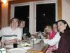 Bobbie, Erin, Alex, Jenn, and Stephanie sitting at the dinner table